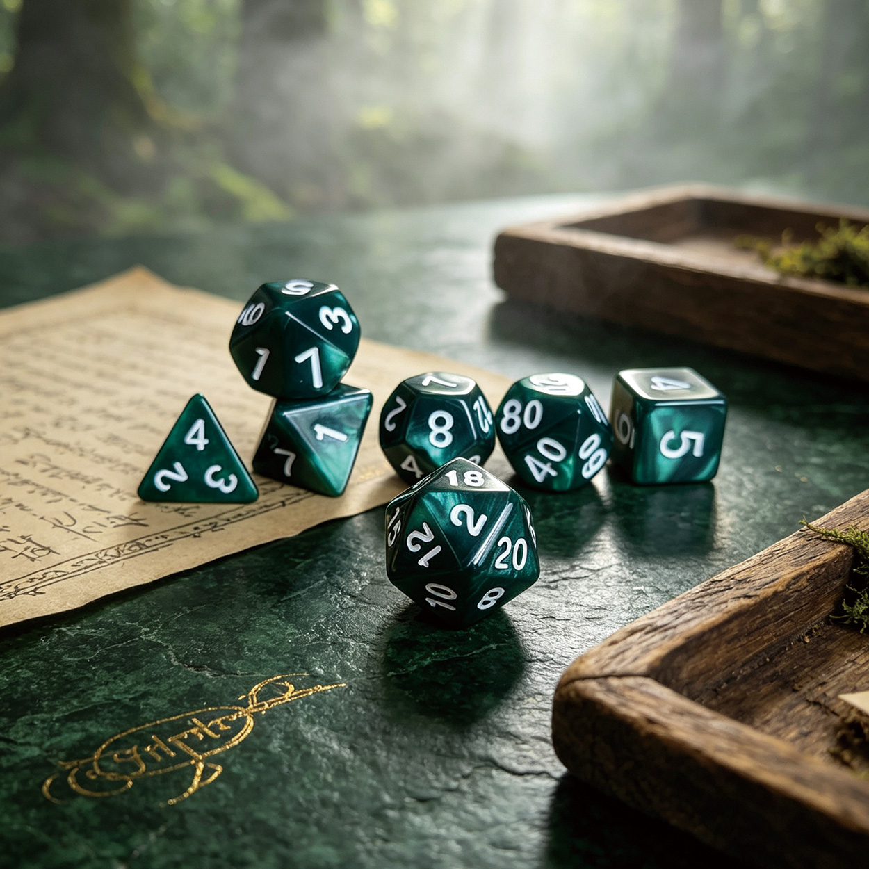 Dice Set Polyhedral - 7Pcs/Set Polyhedral Marble Effect Dice Set