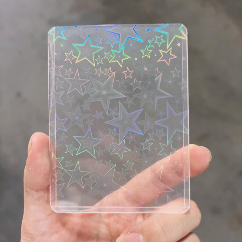 Card Sleeves Protector - 10Pcs Holographic Laser Clear Photocard Sleeves