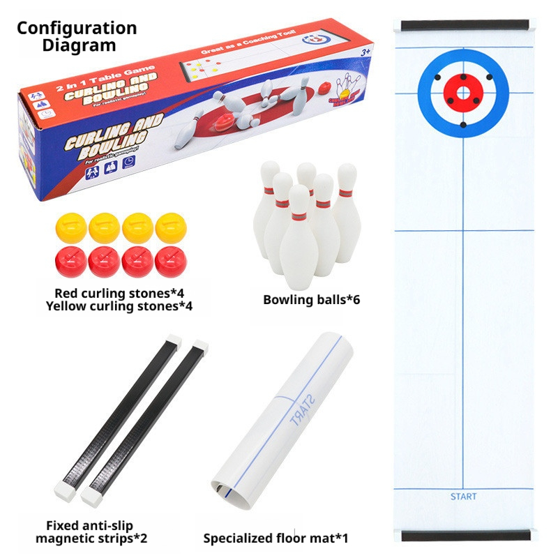 Board Game Electronic Table - New Mini Curling&Bowling Tabletop Game, Kids'