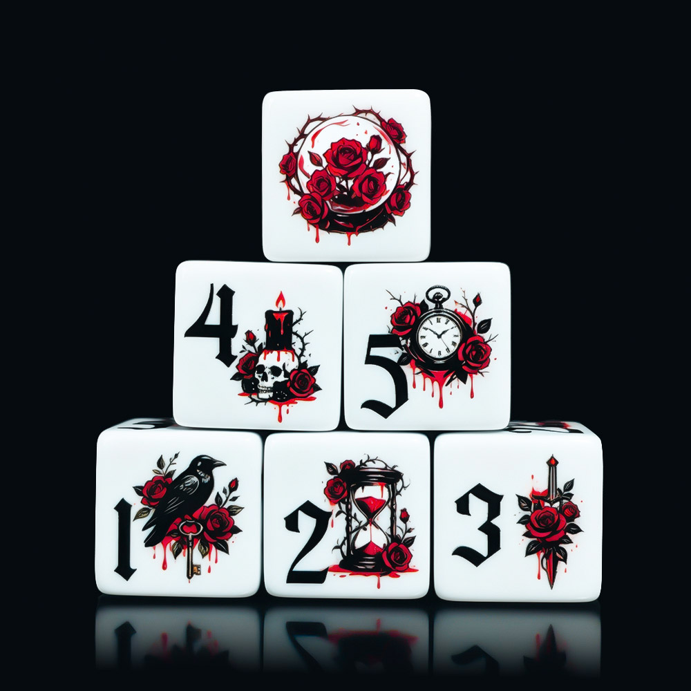 12Pcs Gothic Rose 16MM Printed - đánh giá và giá Board Game Electronic Table