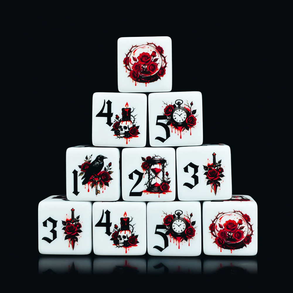 12Pcs Gothic Rose 16MM Printed - đánh giá và giá Board Game Electronic Table