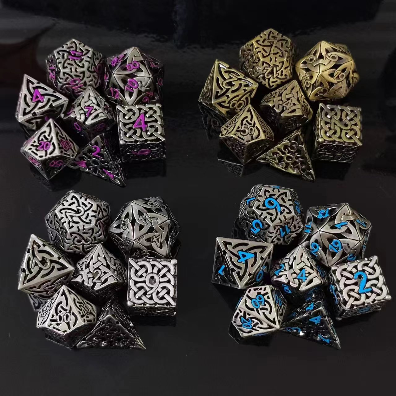 7 Pcs Cosplay D4-D20 DND Brass - đánh giá và giá Dice Set Polyhedral