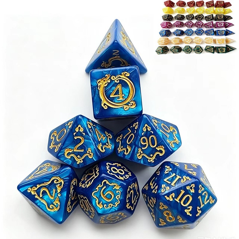 7Pcs Dragon Pattern Polyhedral - đánh giá và giá Dice Set Polyhedral