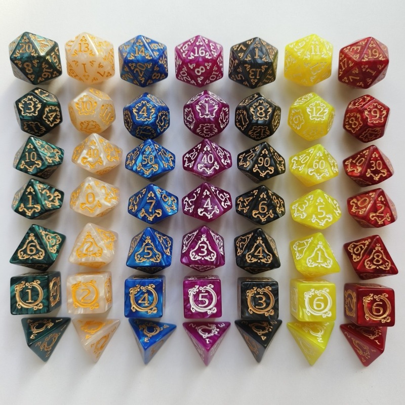 7Pcs Dragon Pattern Polyhedral - đánh giá và giá Dice Set Polyhedral
