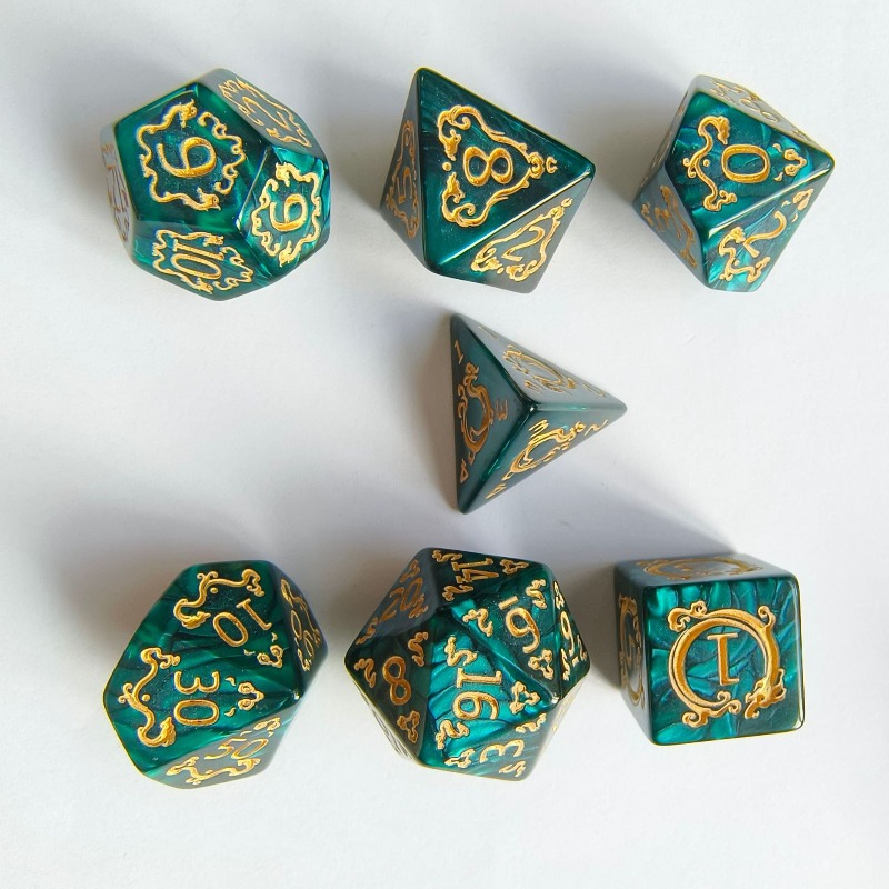 7Pcs Dragon Pattern Polyhedral - đánh giá và giá Dice Set Polyhedral