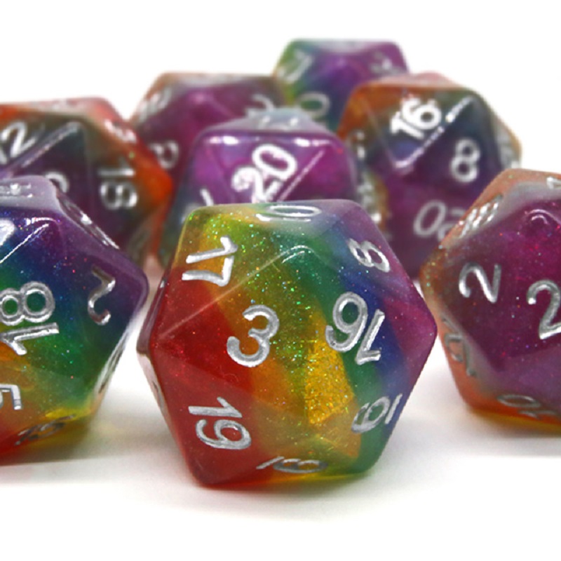 7Pcs/Set Polyhedral Rainbow Di - đánh giá và giá Dice Set Polyhedral