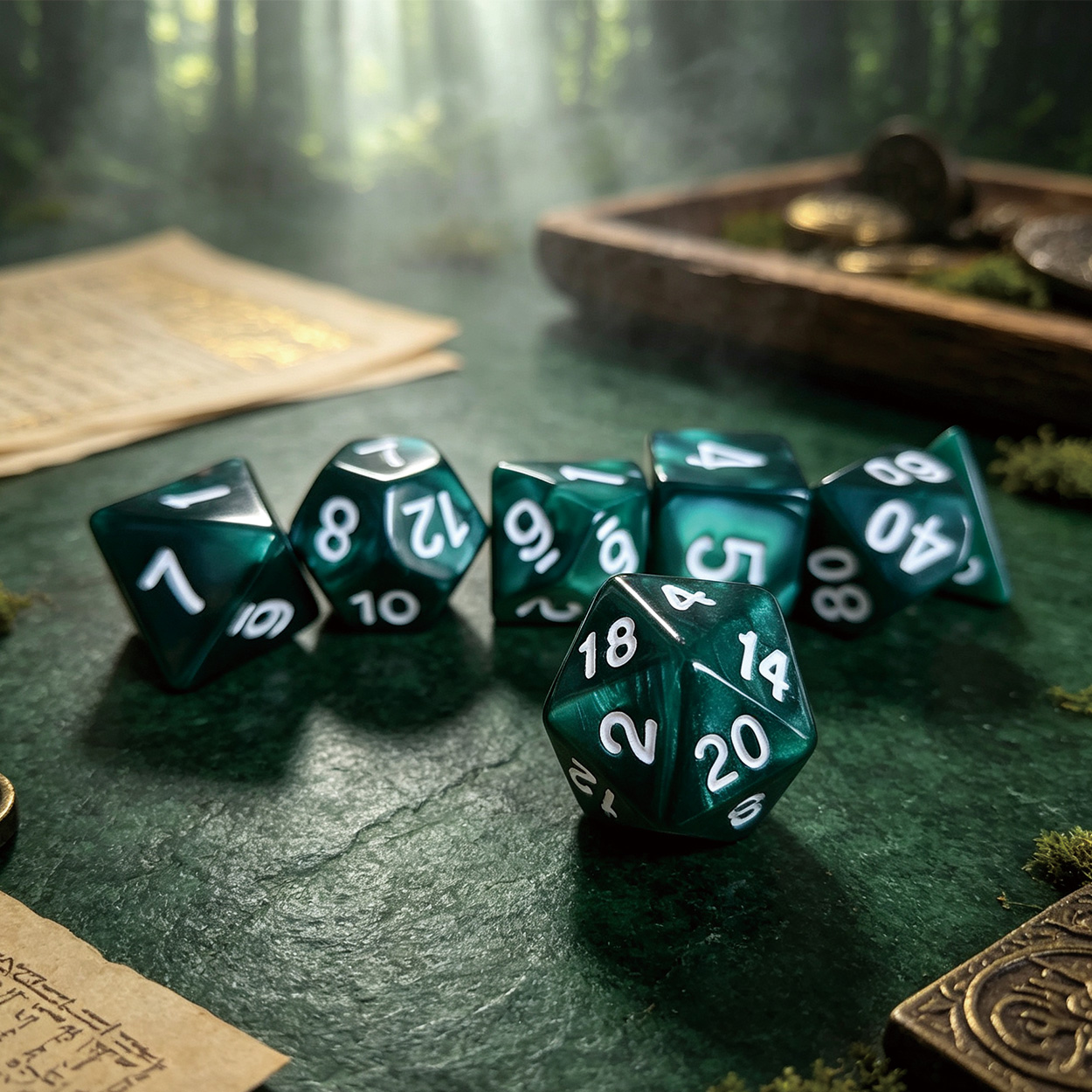 7Pcs/Set Polyhedral Marble Eff - đánh giá và giá Dice Set Polyhedral