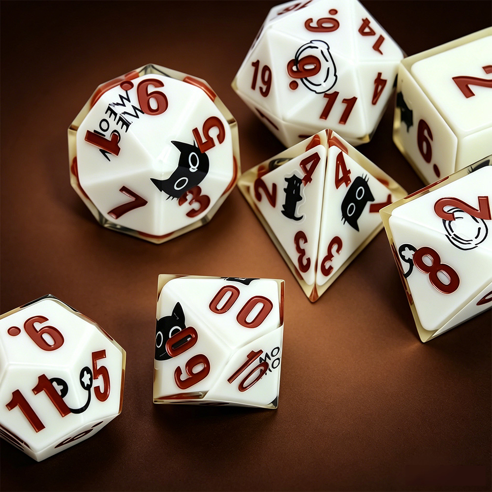 7pcs Magic Academy Cat Polyhed - đánh giá và giá Dice Set Polyhedral
