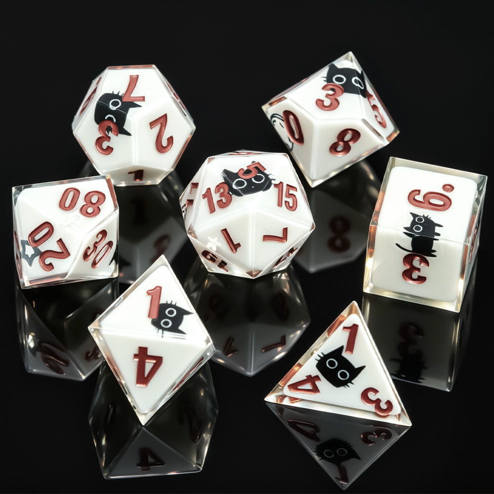 7pcs Magic Academy Cat Polyhed - đánh giá và giá Dice Set Polyhedral
