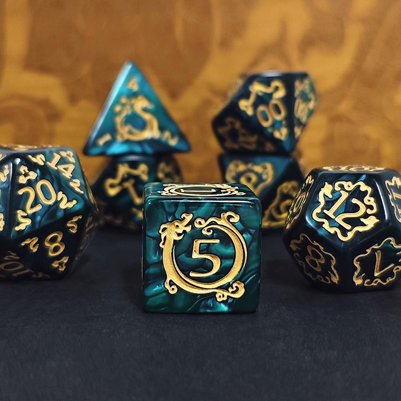7Pcs Set DND Dice Dragon Patte - đánh giá và giá Dice Set Polyhedral
