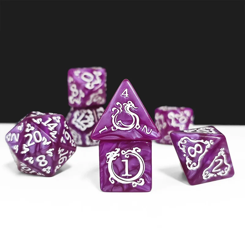 7Pcs Set DND Dice Dragon Patte - đánh giá và giá Dice Set Polyhedral