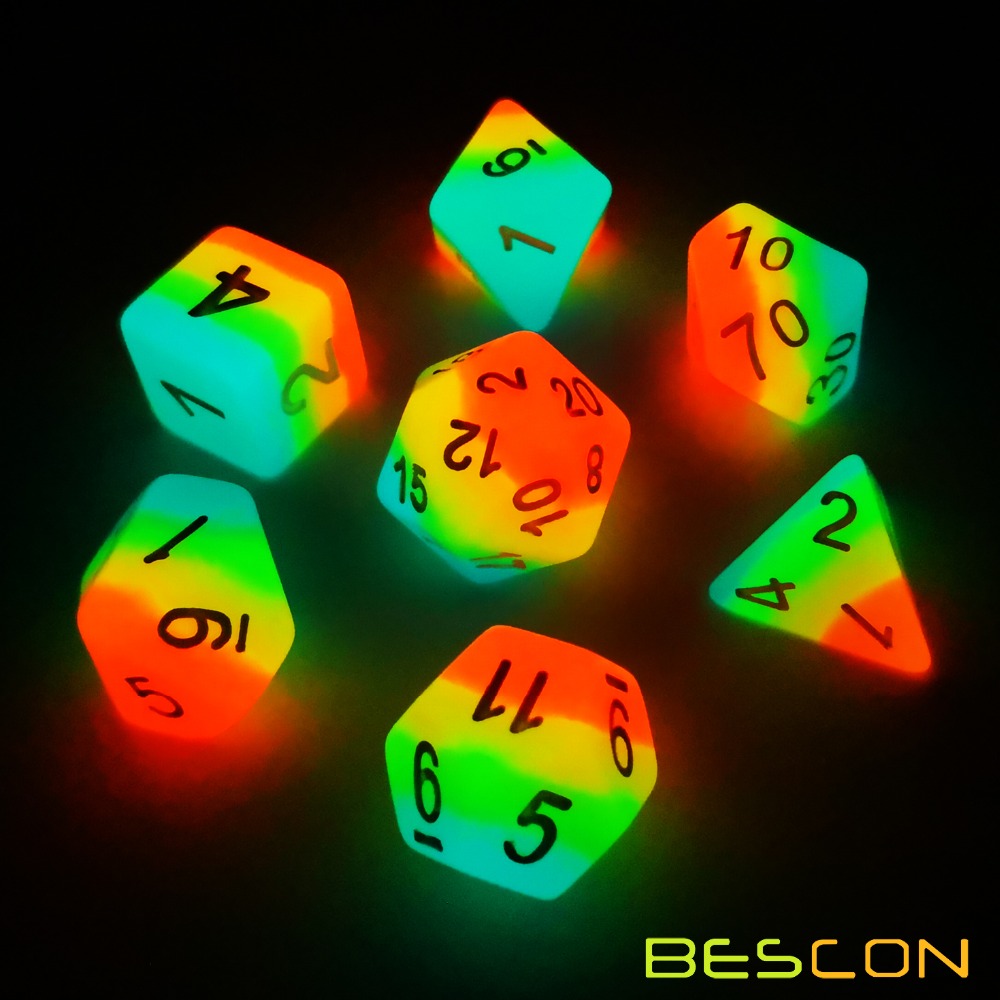 Bescon Giả Tưởng Cầu Vồng Phát - đánh giá và giá Dice Set Polyhedral