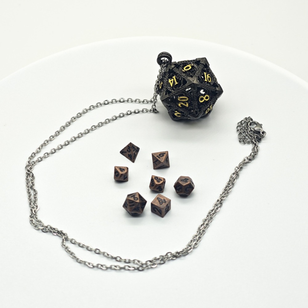 1 Set 20-sided Hollow Metal Di - đánh giá và giá Board Game Io