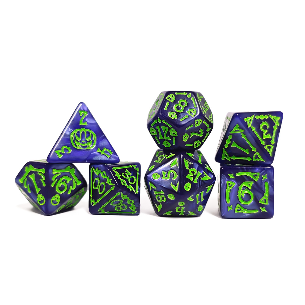 Cthulhu Dark Blue & Neon Green - đánh giá và giá Dice Set Polyhedral