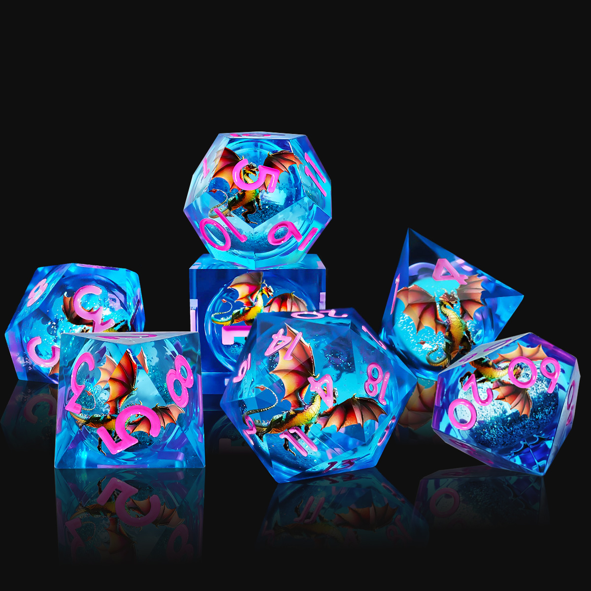 Dragon Liquid Core Dice Set -  - đánh giá và giá Dice Set Polyhedral
