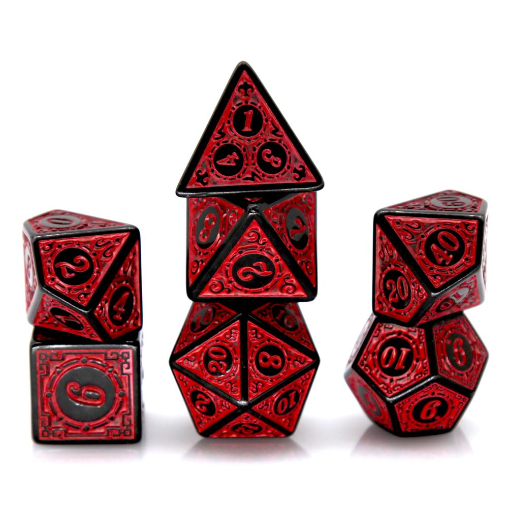 7Pcs Black Red Acrylic Polyhed - đánh giá và giá Dice Set Polyhedral