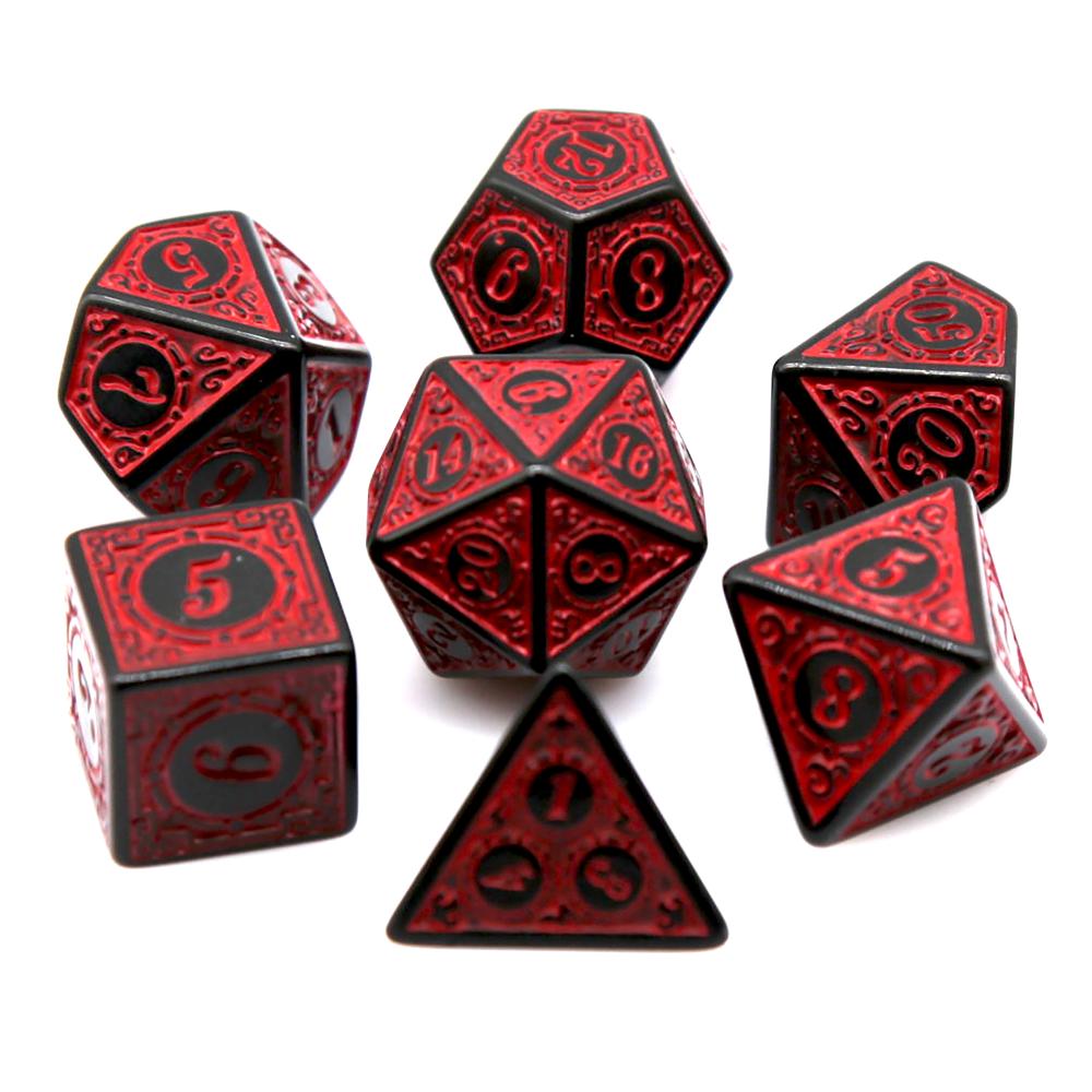 7Pcs Black Red Acrylic Polyhed - đánh giá và giá Dice Set Polyhedral