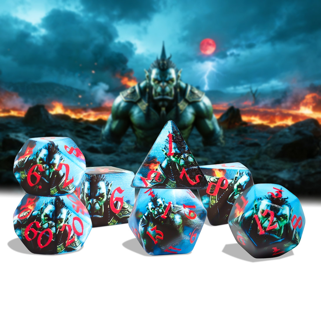 Orc Warrior Polyhedral 7-Piece - đánh giá và giá Dice Set Polyhedral